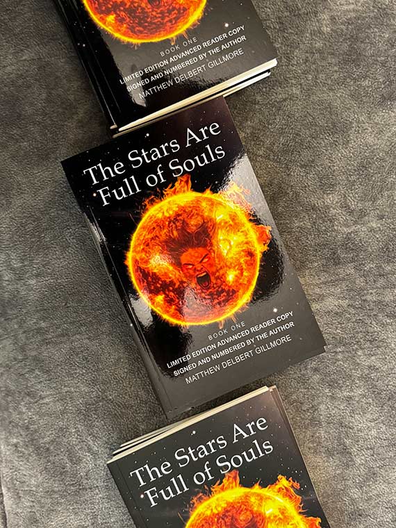 Stacks of The Stars Are Full of Souls Books for Signing and Numbering by M. D. Gillmore July-20-2026